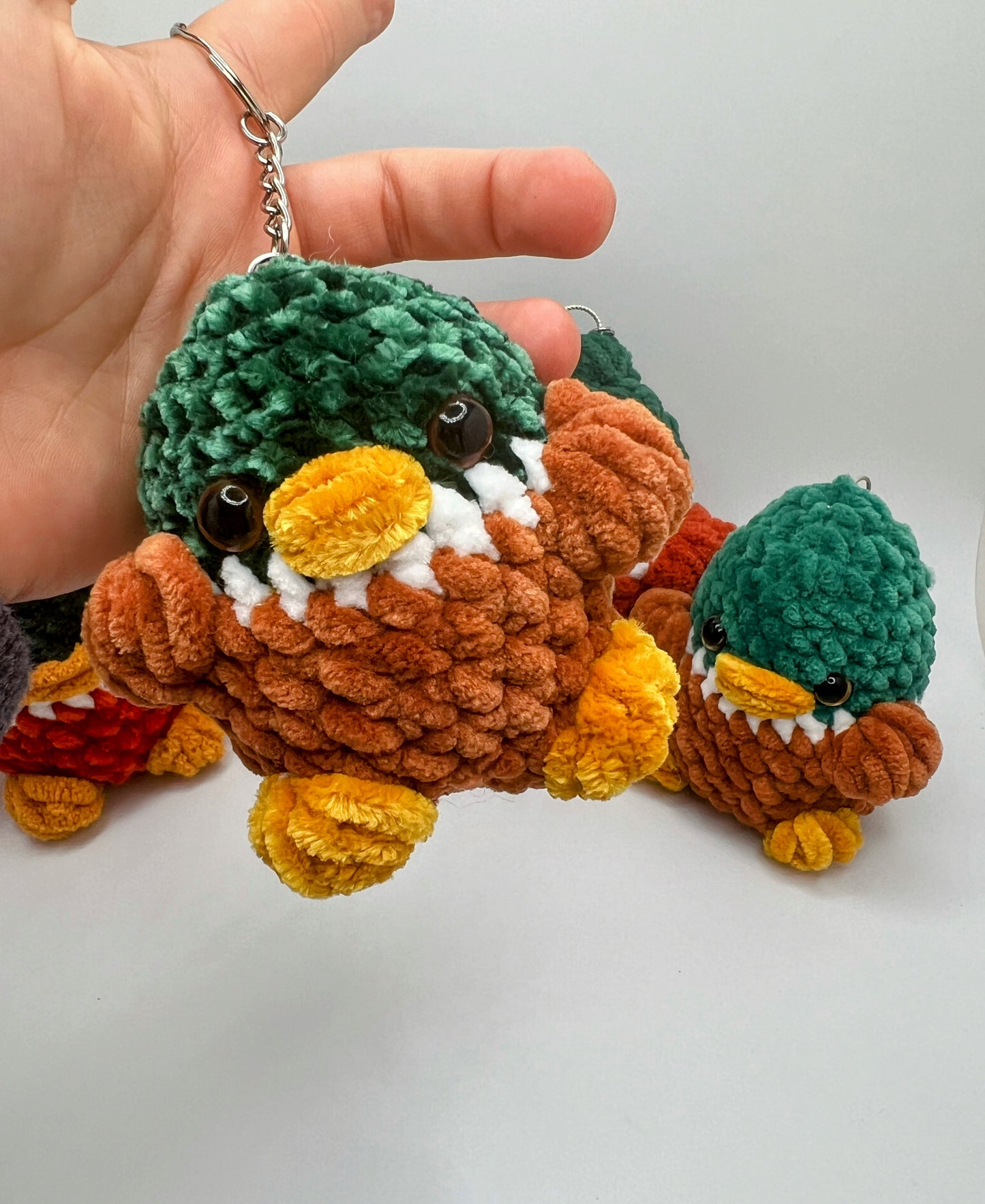 Handmade Mallard Duck Amigurumi Keychain – Cute Crochet Bag Charm
