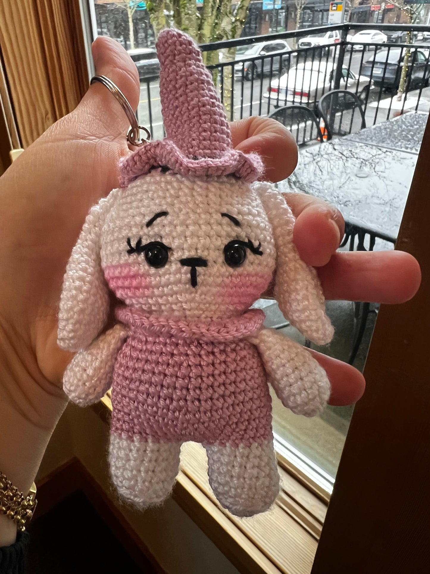 Handmade Rabbit with Magic Hat – Crochet Amigurumi Keychain Toy