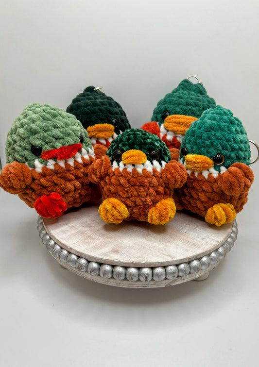 Handmade Mallard Duck Amigurumi Keychain – Cute Crochet Bag Charm