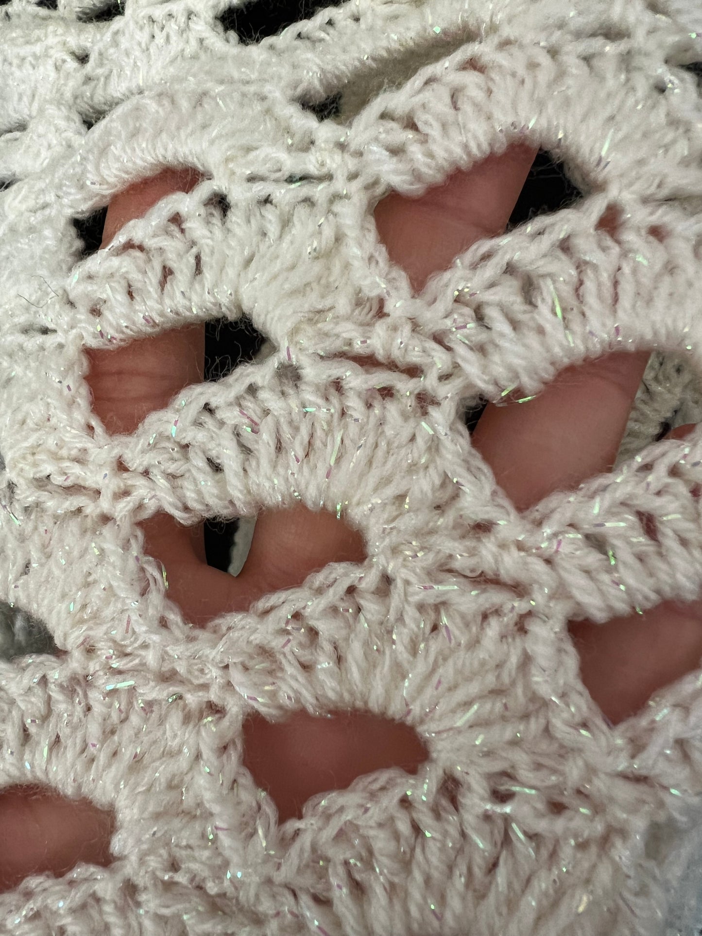 Handmade Wool Triangle Shawl with Rose Flower Design