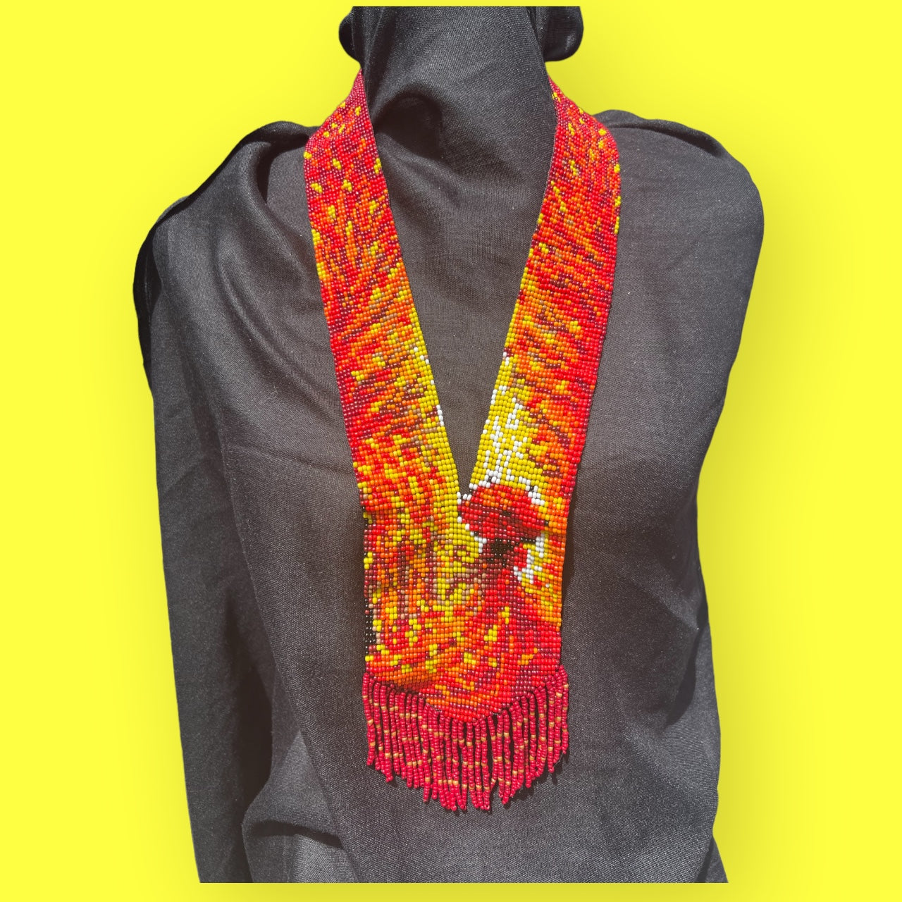 Loom Beaded Necklace – Handmade Geometric Boho Statement Jewelry