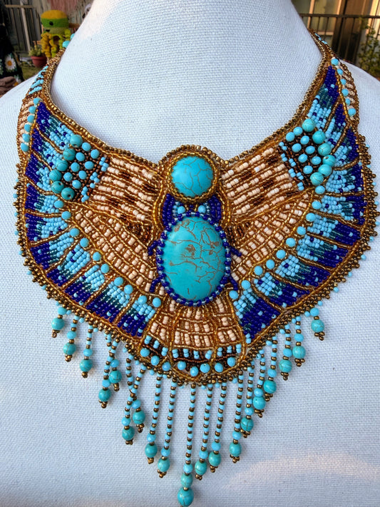 Egyptian Beaded Embroidered Collar Necklace