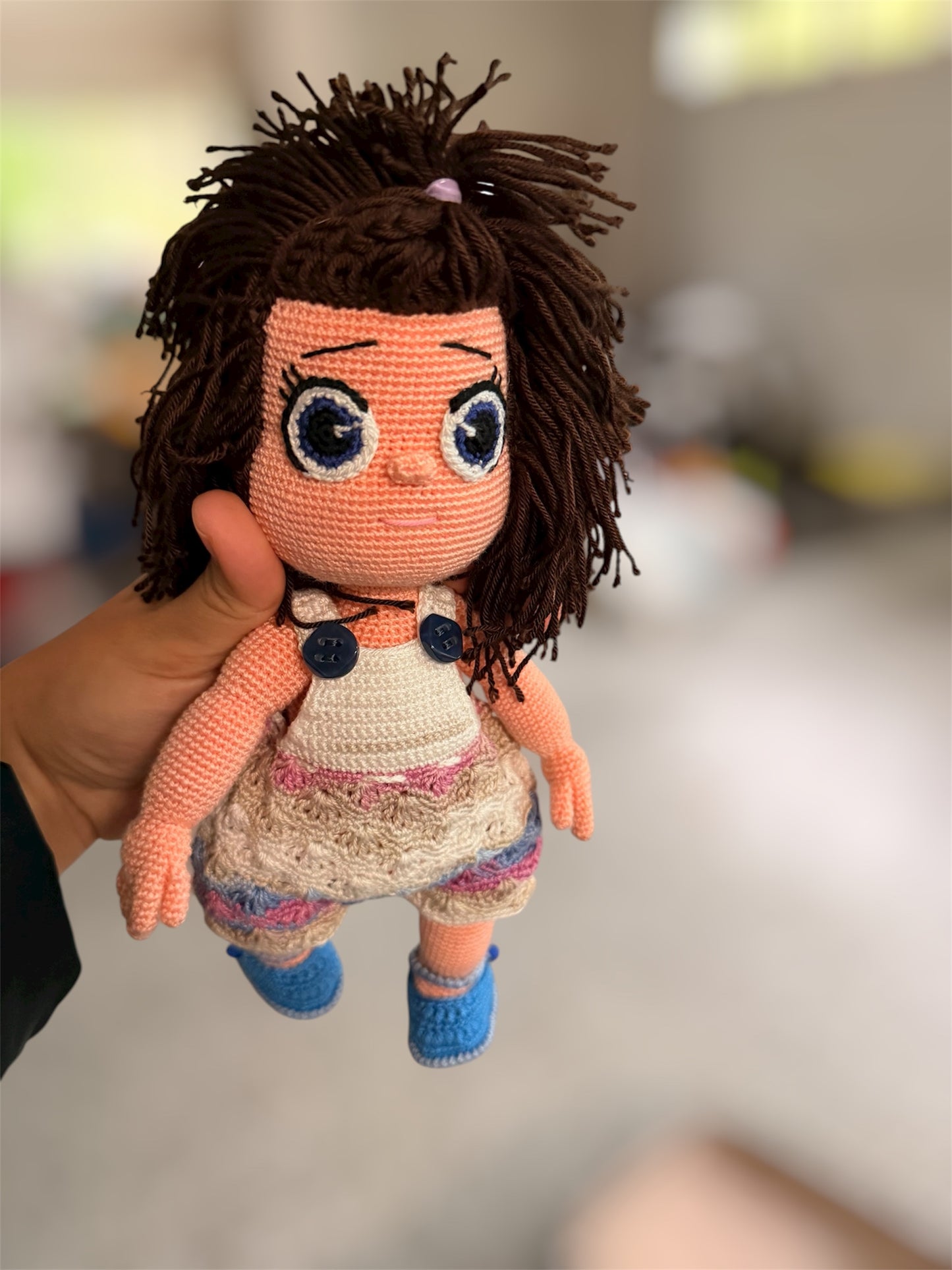 Doll With Long Hair - Crochet Knitted Amigurumi Toy