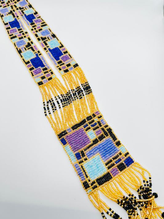 Geometric Loom Beaded Necklace β Handmade Artisan Statement Jewelry