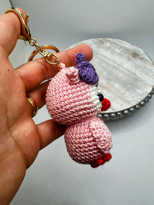 Handmade Cute Cat with Bunny Hat – Crochet Amigurumi Keychain Toy