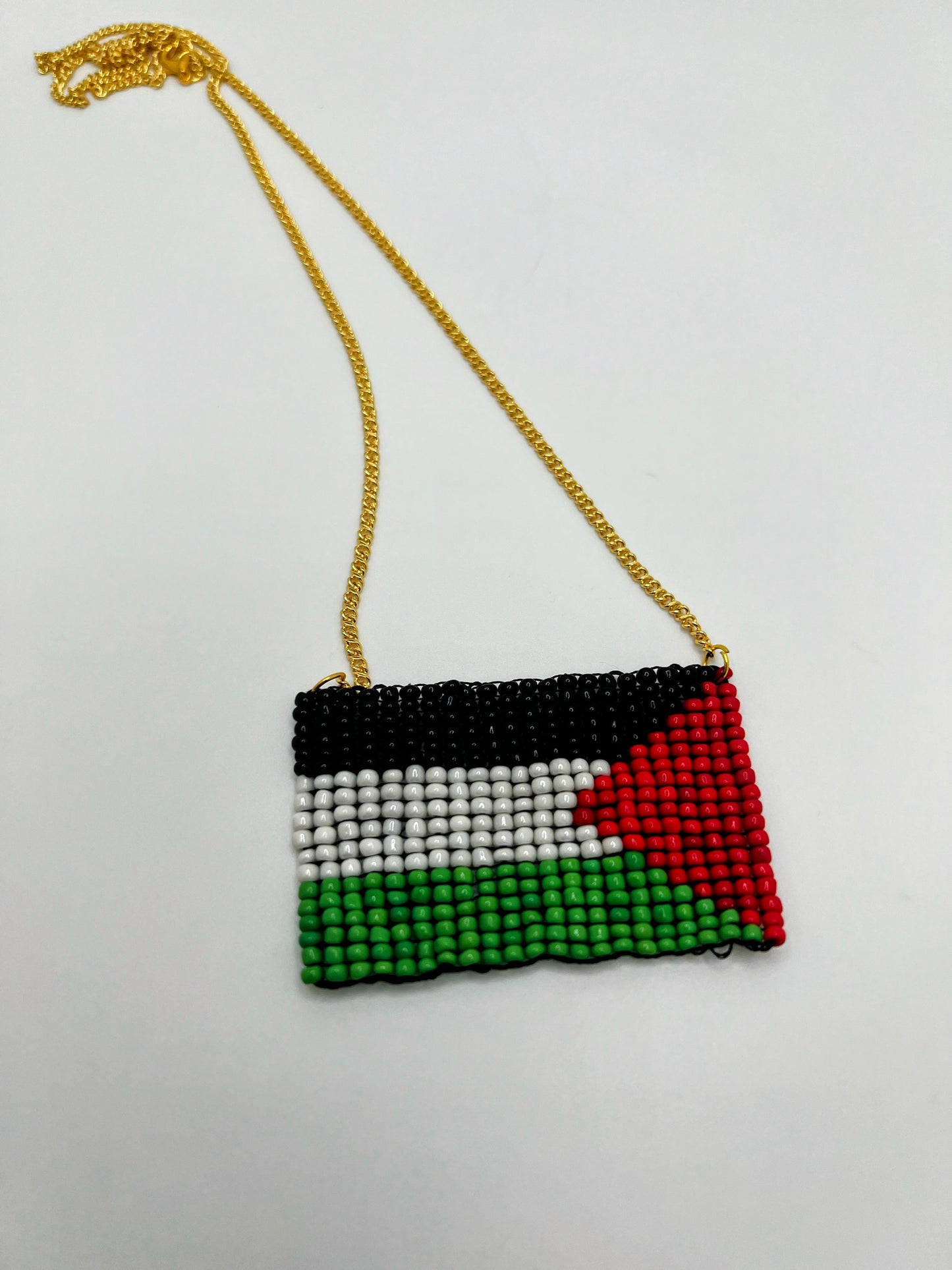Palestine Flag Beaded Necklace – Handmade Cultural & Solidarity Jewelry