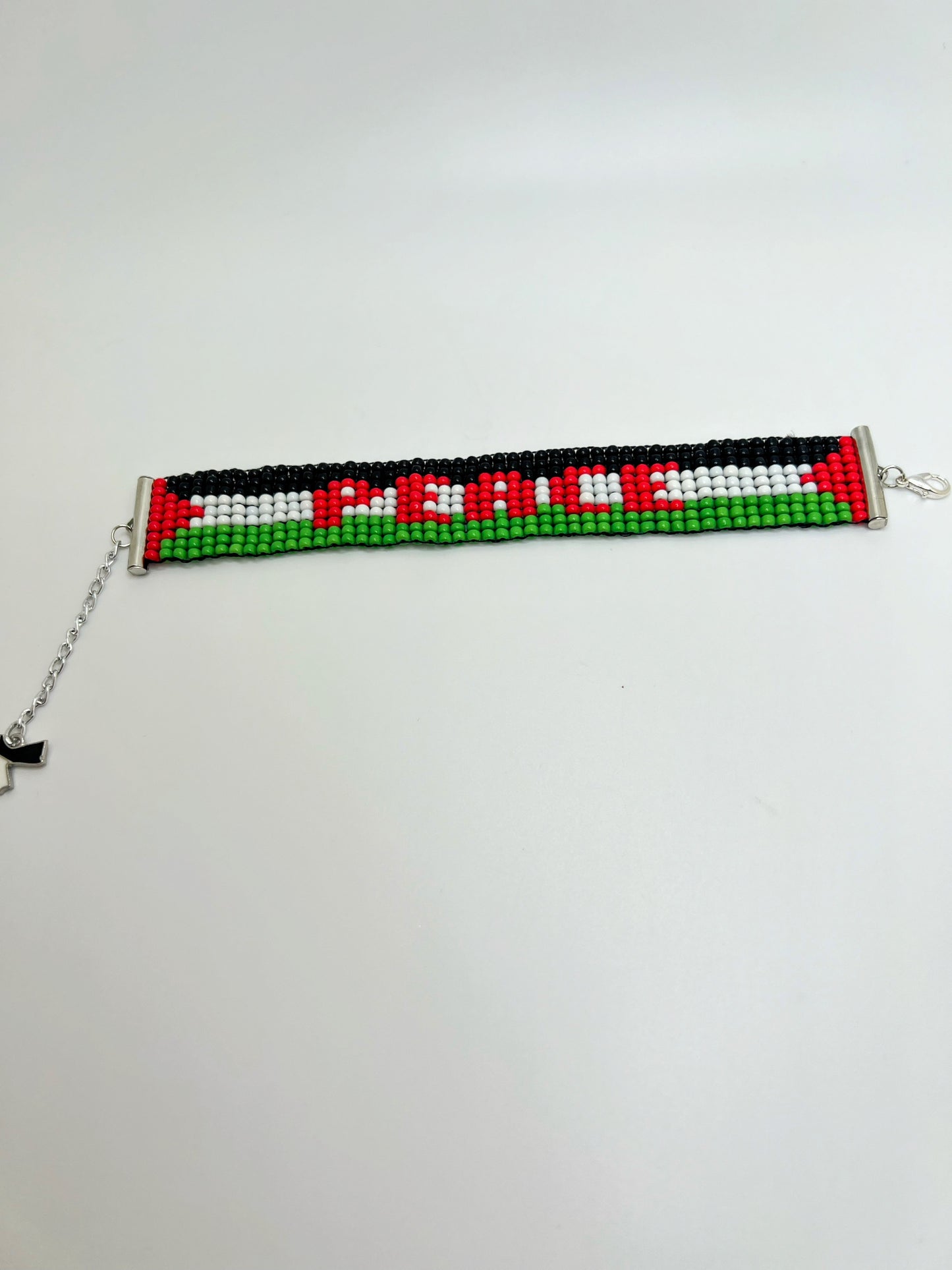 Handmade Peace Palestine Flag Loom Beads Small Bracelet – Delicate Cultural Jewelry