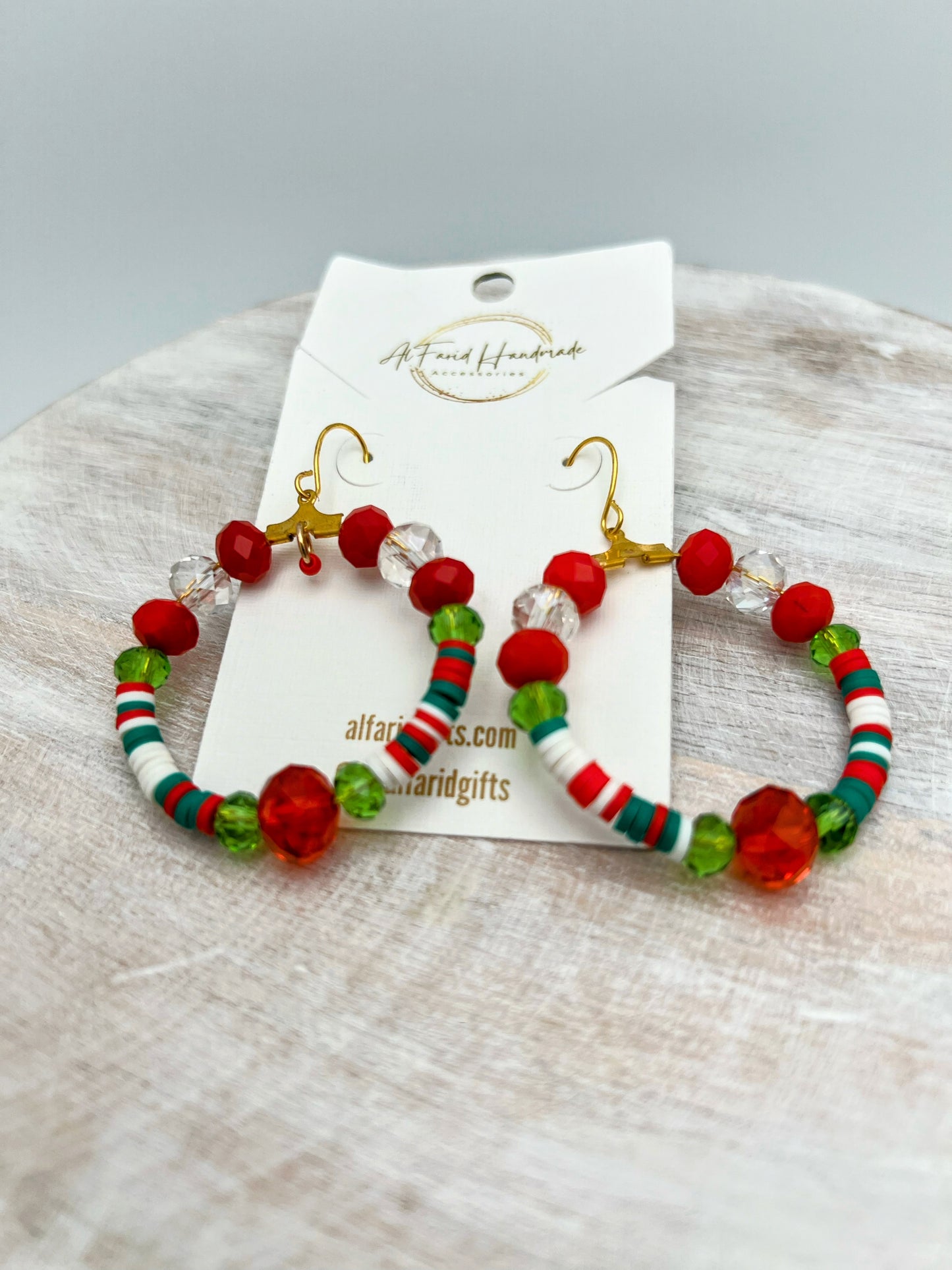 Handmade Red and Black Beaded Hoop Earrings – Bold Statement Jewelry