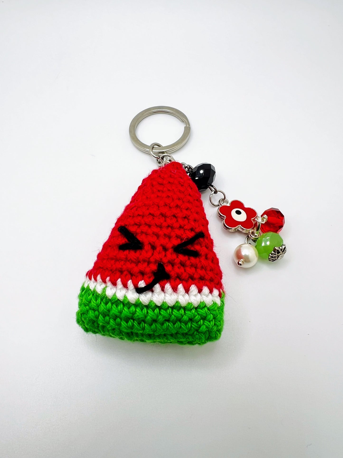 Handmade Watermelon π Keychain β Crochet Knitted Amigurumi Toy