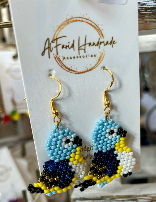 Handmade Beaded Bird Earrings – Available in Various Colors