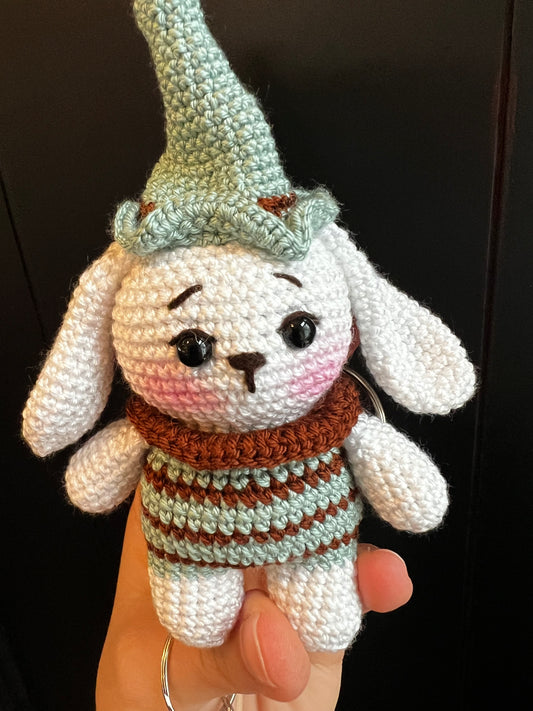 Handmade Rabbit with Magic Hat – Crochet Amigurumi Keychain Toy