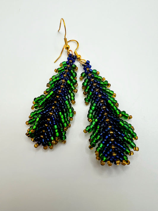 Enchanted Grove Tree Earrings – Handmade Beaded Nature-Inspired Jewelry
