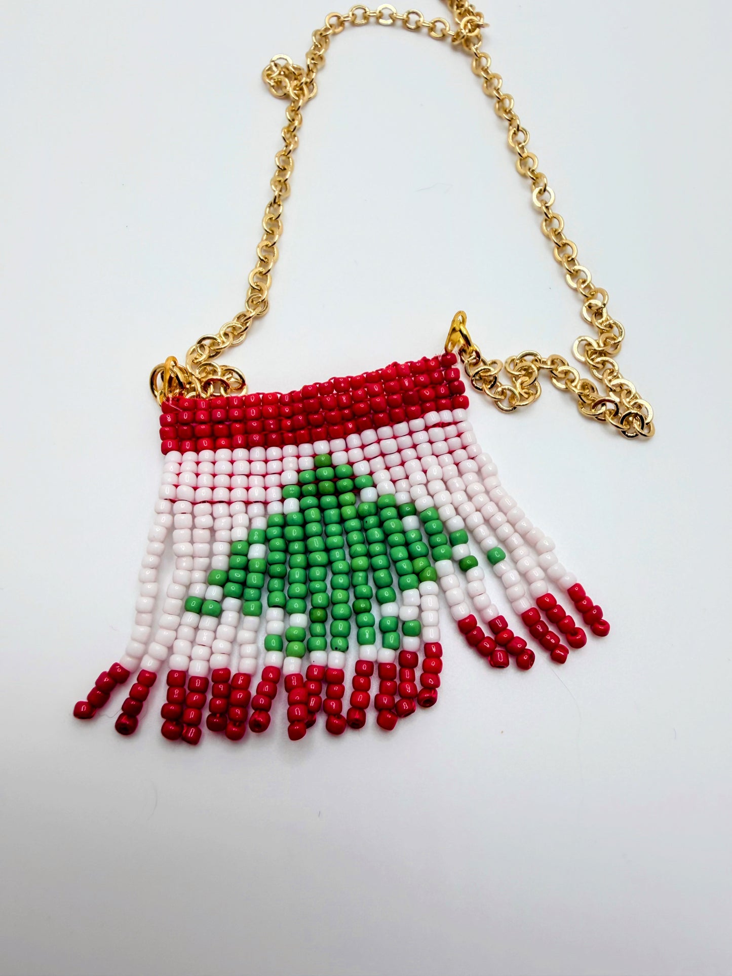Handmade Lebanon π±π§ Flag Beaded Necklace β Fun & Cultural Jewelry