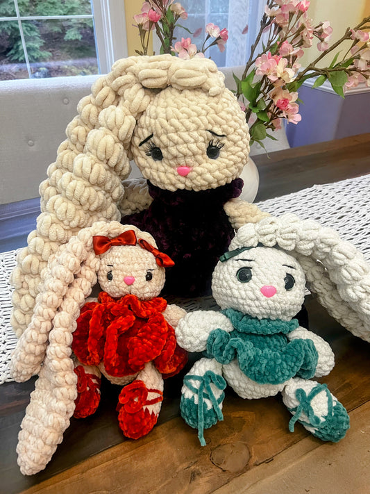 Handmade Stuffed Cute Cuddly Bunny 🐰 – Green & Orange Crochet Amigurumi Toy