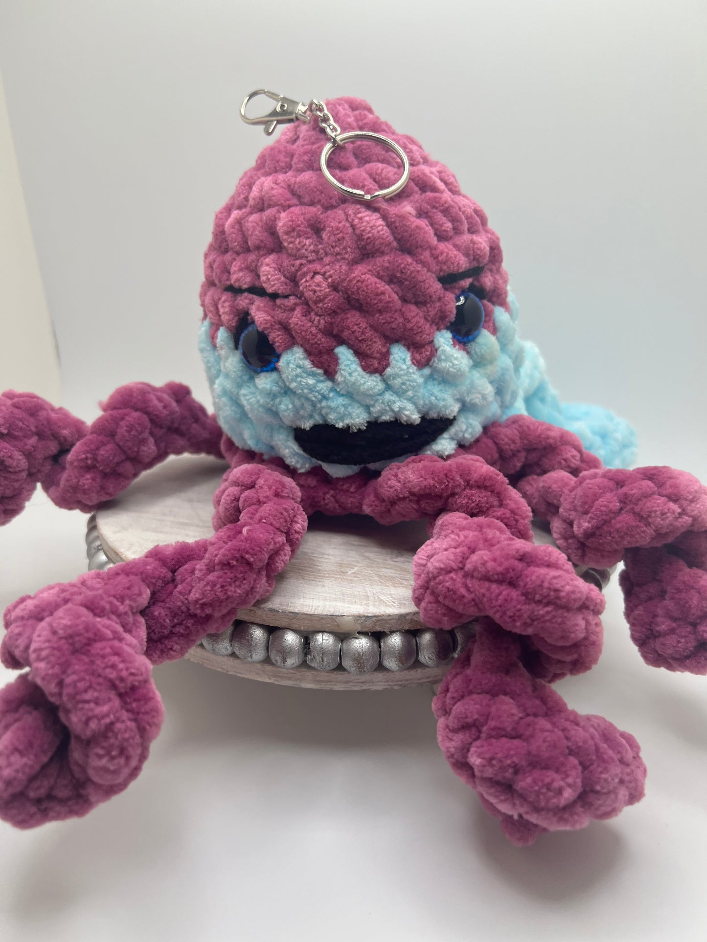 Stuffed Small Octopus Keychain - Crochet Knitted Amigurumi Toy (Different Colors Available)