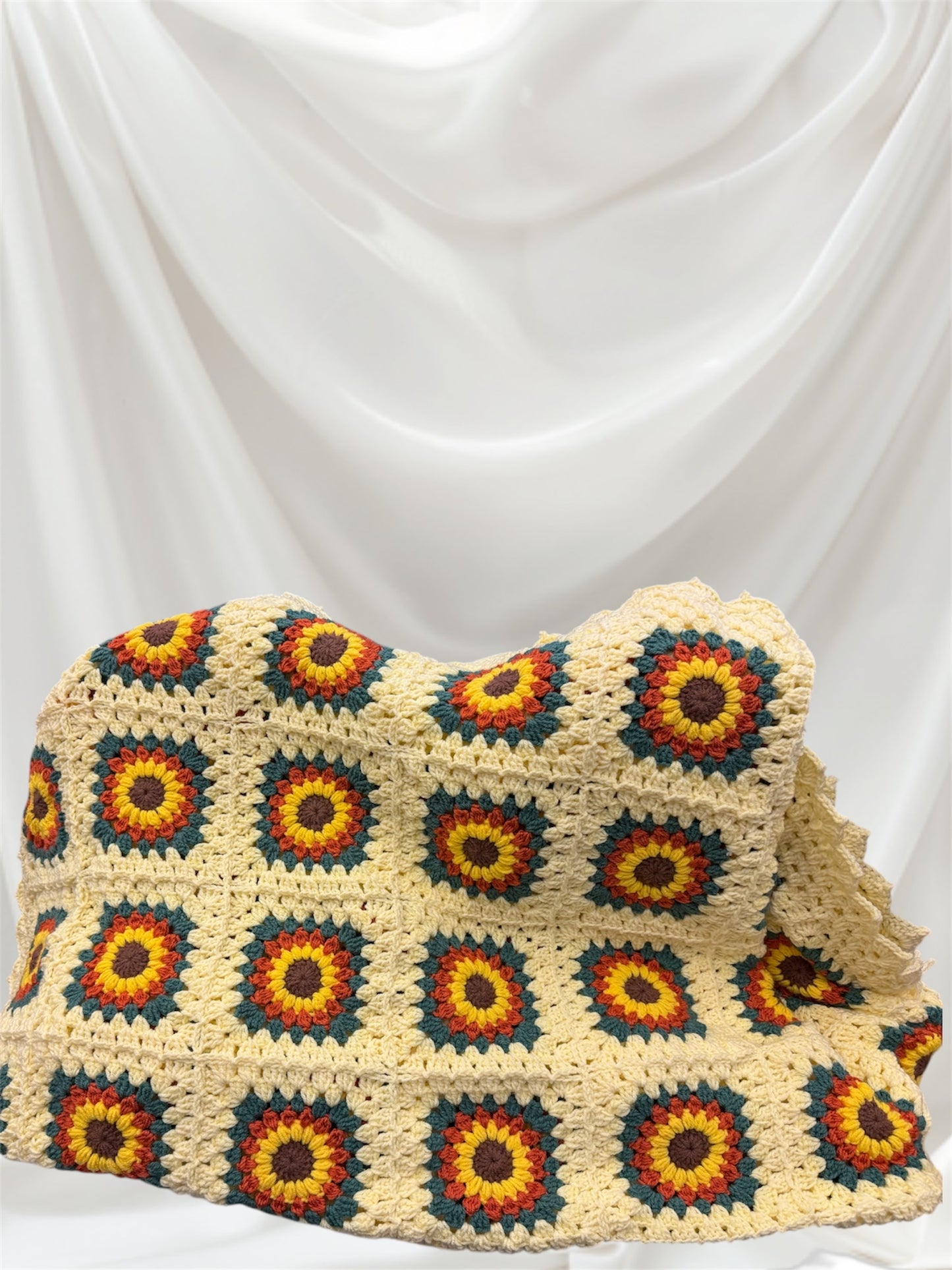 Soft Sunflower Flowers Blanket – Handmade Cozy Comfort