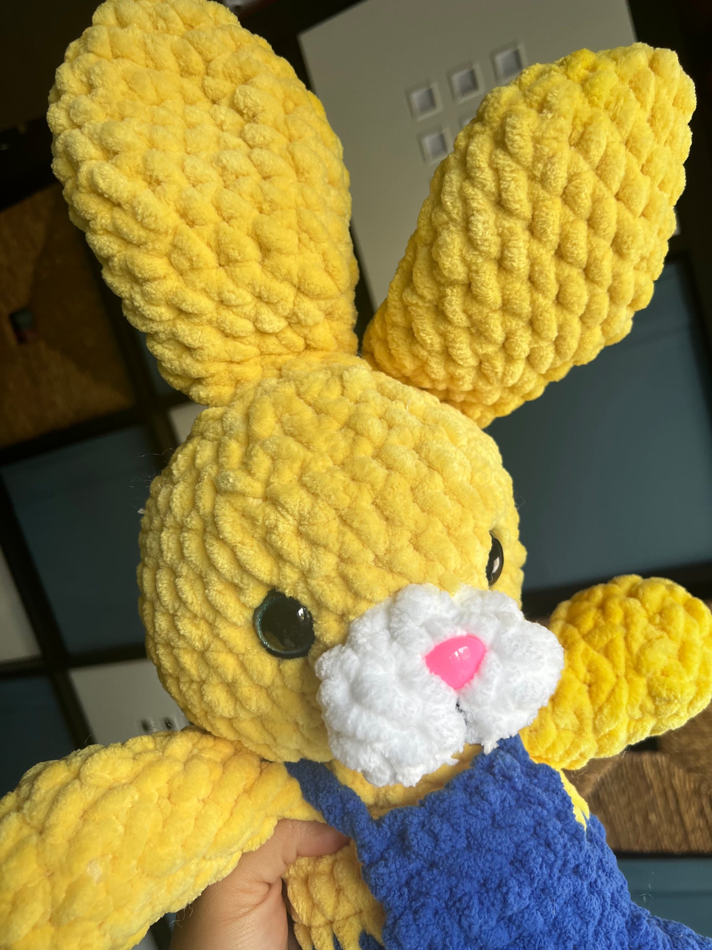 Handmade Stuffed Giant Cute Yellow Boy Rabbit π° β Crochet Knitted Amigurumi Toy