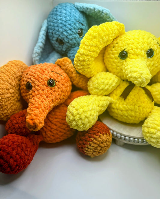 Handmade Crochet Elephant Keychain Plush – Cute Amigurumi Toy (Various Colors)