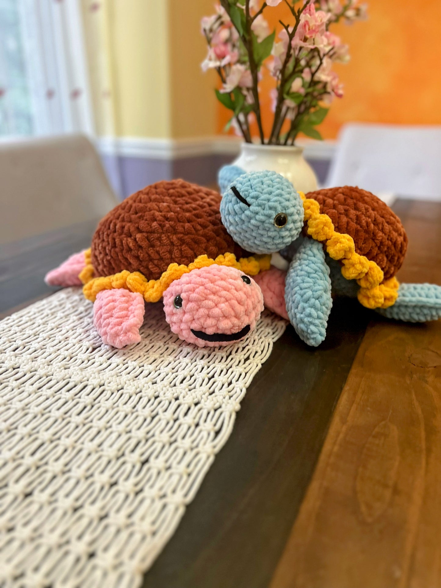 Sunflower Sea Turtle – Handmade Crochet Amigurumi Toy