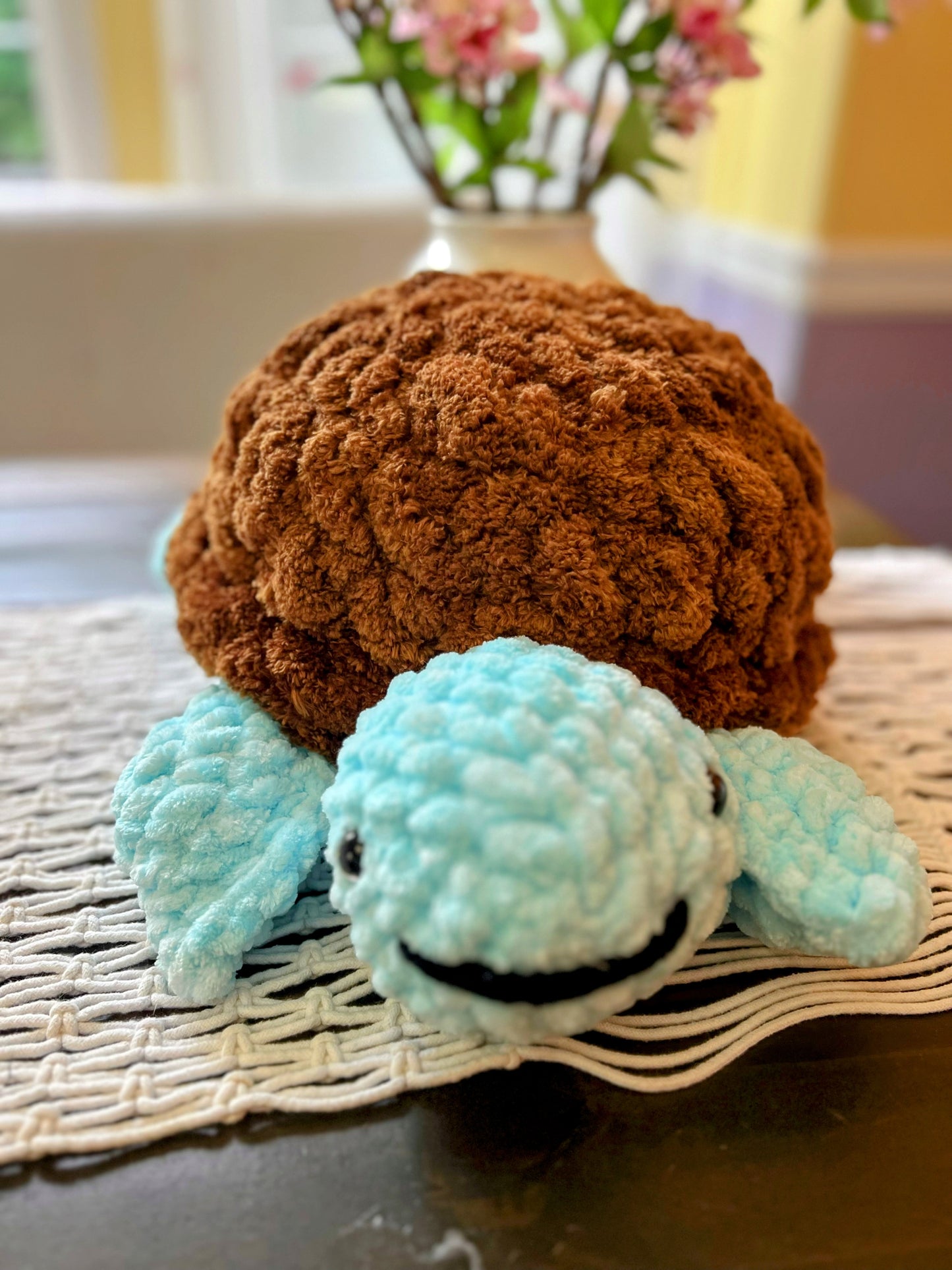 Handmade Brown Shell Sea Turtle π’ β Crochet Knitted Amigurumi Toy