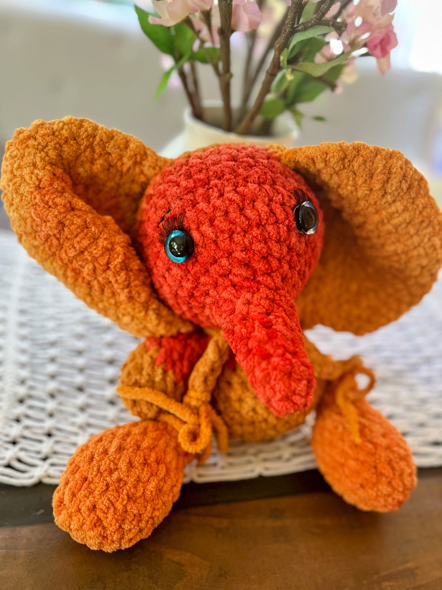 Handmade Crochet Elephant Keychain Plush – Cute Amigurumi Toy (Various Colors)