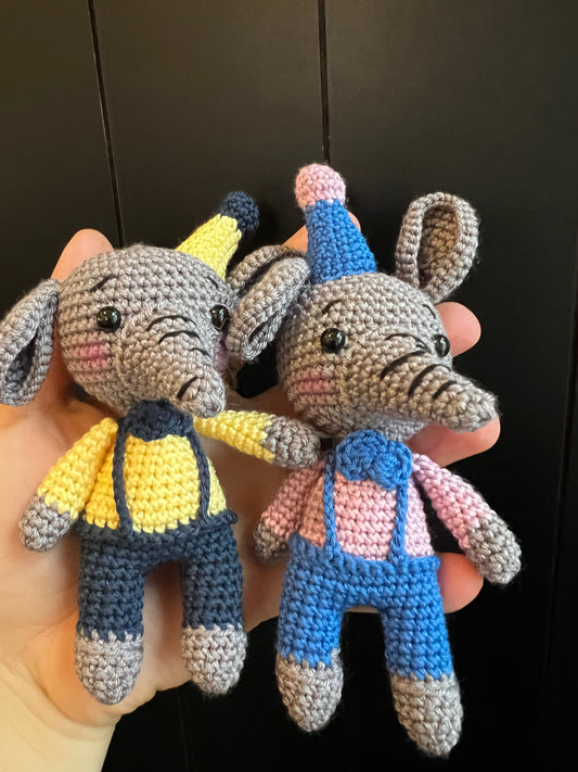 Meet Ellie and Elbert Amigurumi Keychain Toy