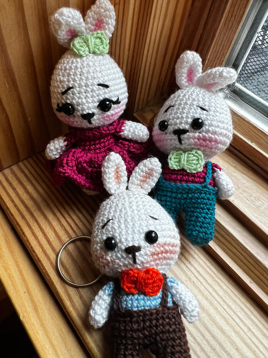 Handmade Crochet Hippo Keychains – Adorable Amigurumi Bag Charms