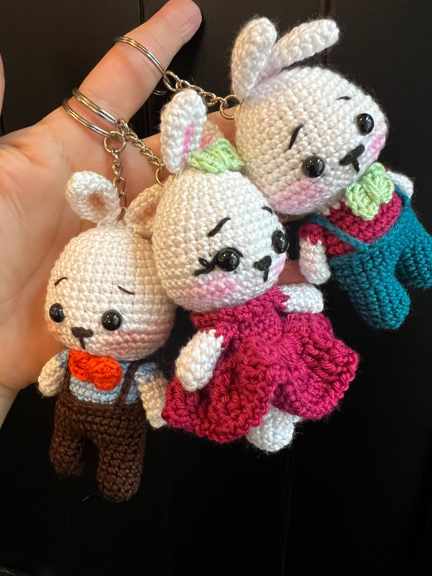 Handmade Crochet Hippo Keychains – Adorable Amigurumi Bag Charms