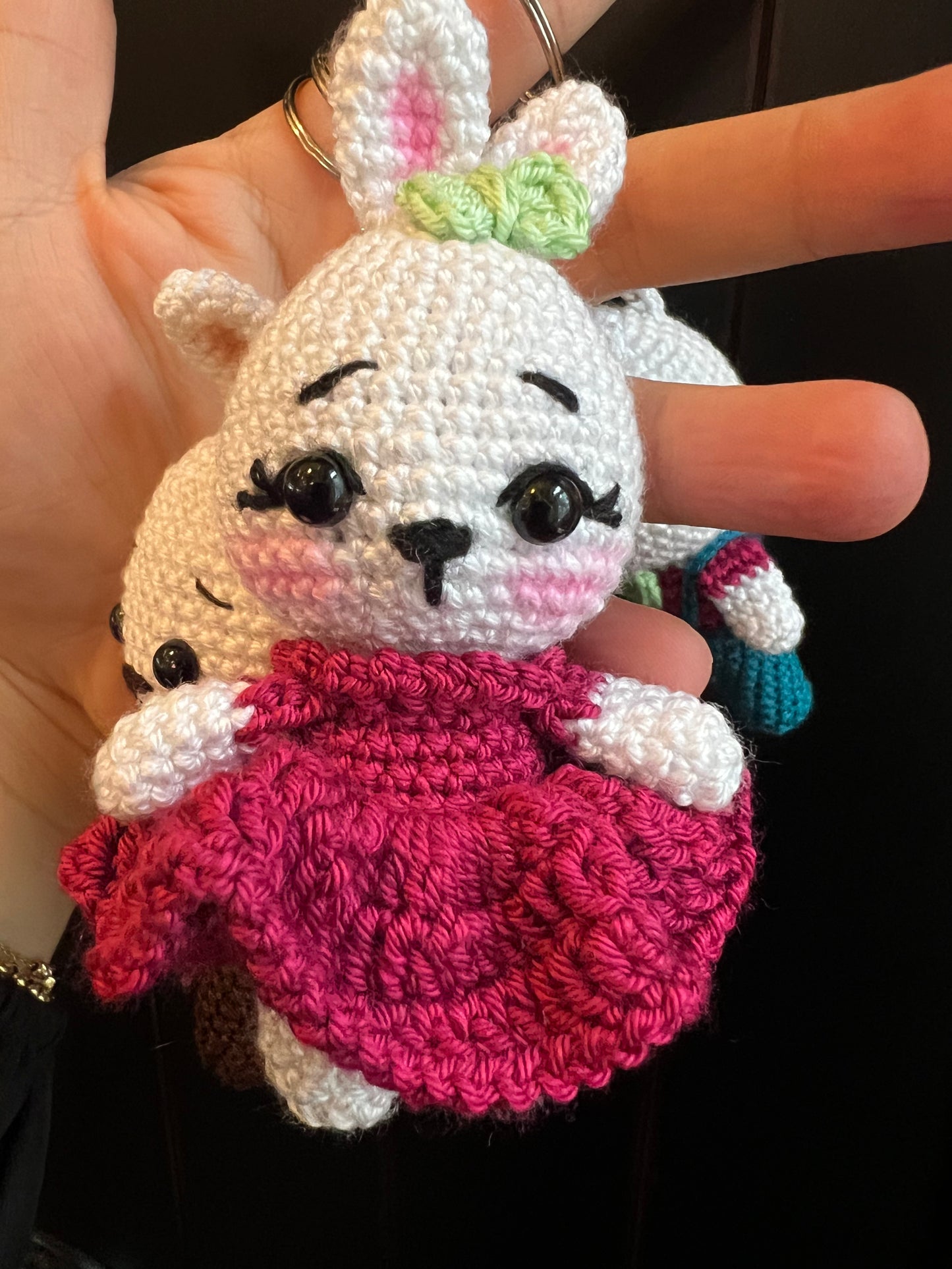 Handmade Crochet Hippo Keychains – Adorable Amigurumi Bag Charms