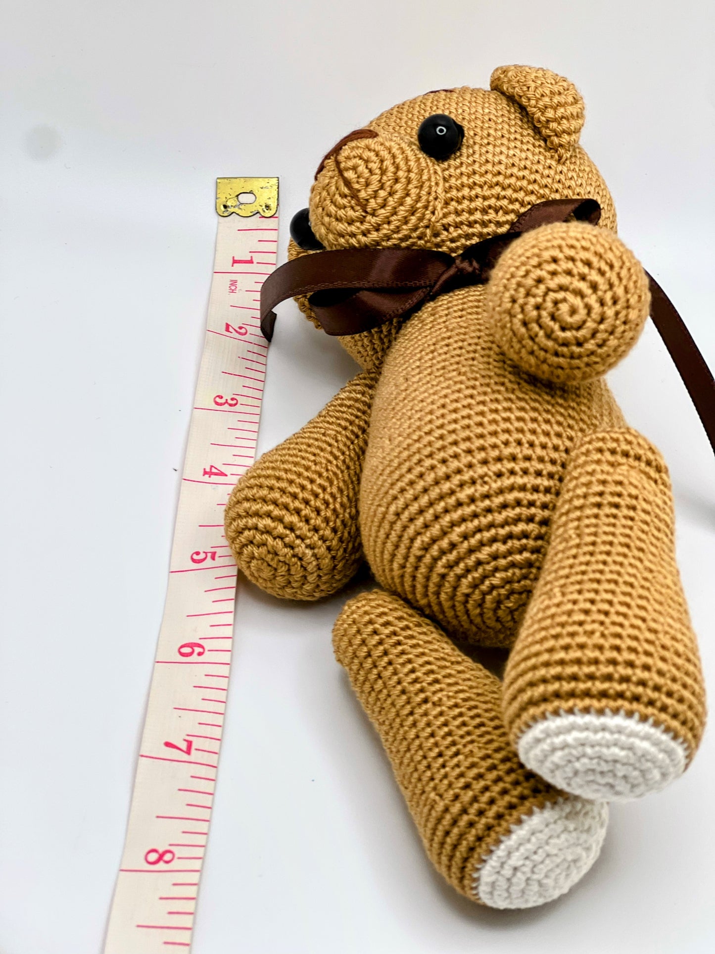Crochet Amigurumi Brown Bear with Moveable Legs – Handmade Plush Toy