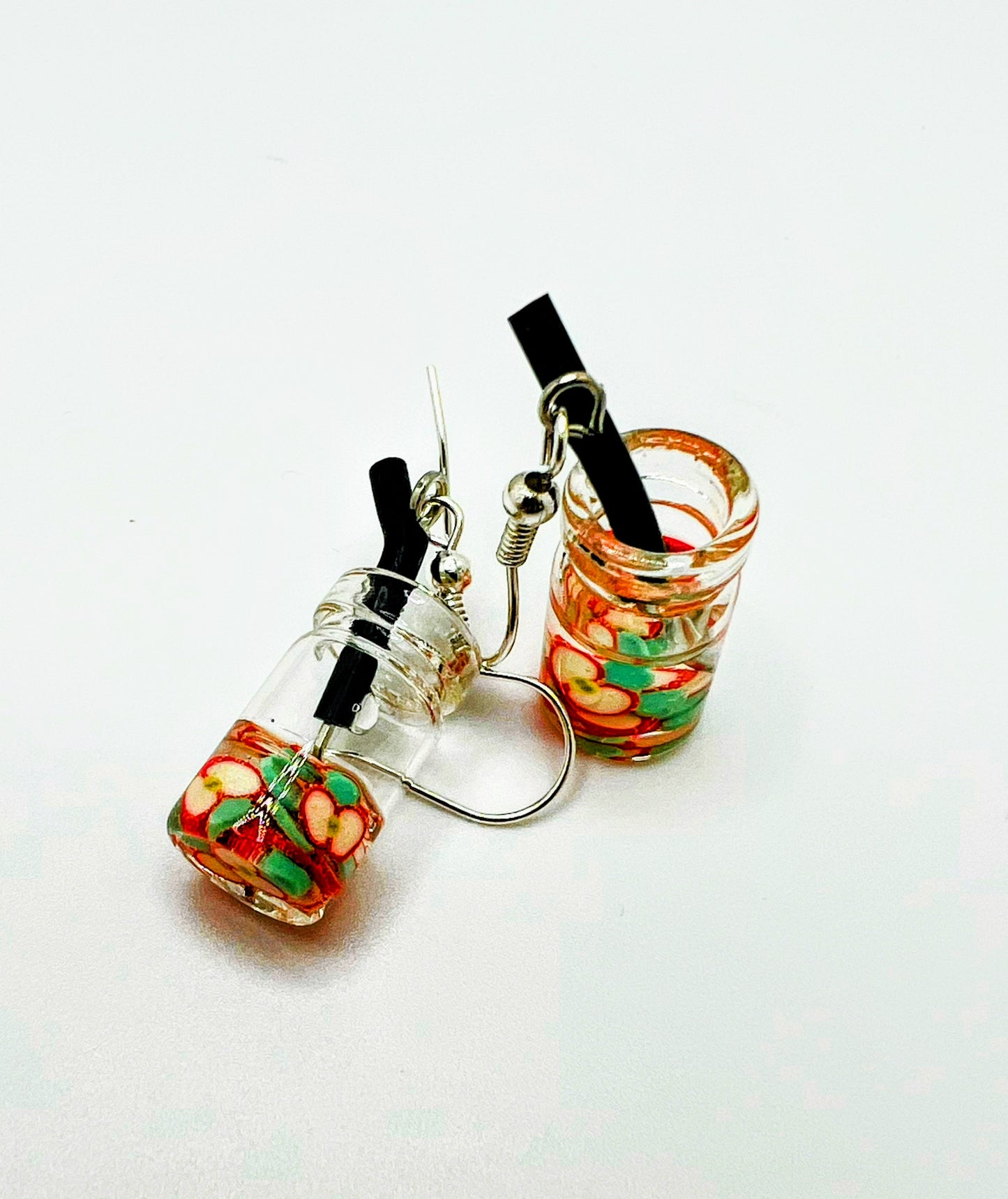 Fruit Drink Earrings – Cute Mini Juice Jar Dangles & Fruit Slice Studs