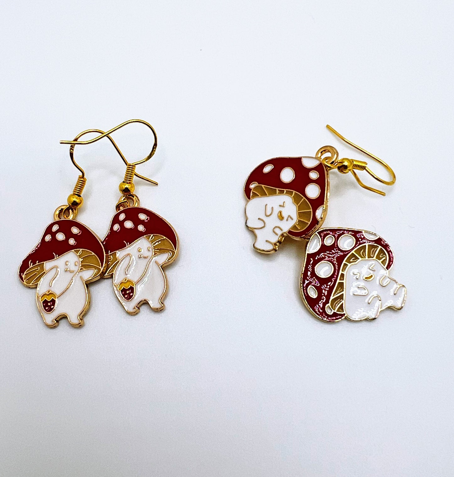 Cartoon Mushroom Earrings – Cute Dangle or Studs, Whimsical Fungi Accessories