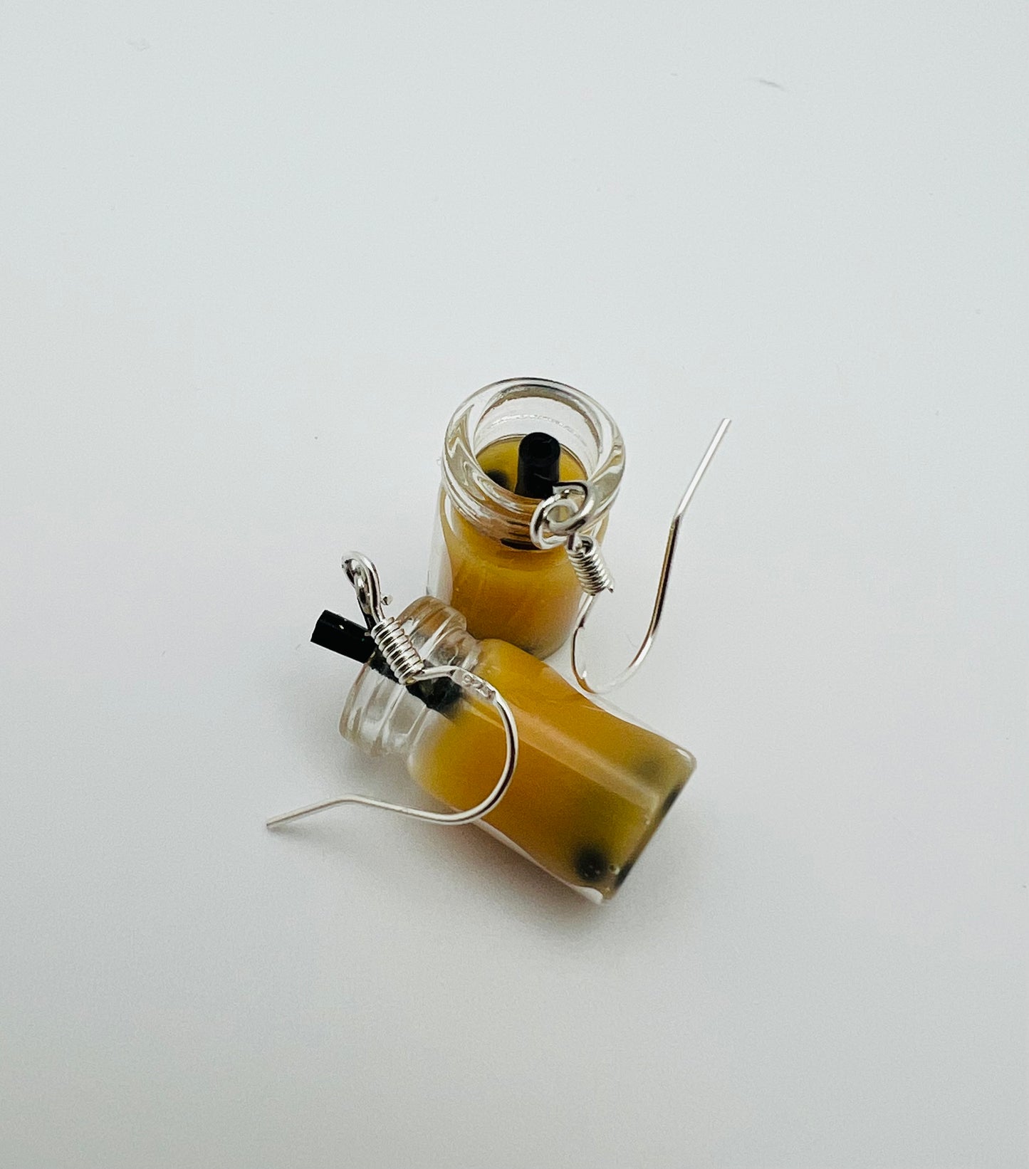 Milk Boba Tea Earrings – Cute Creamy Bubble‑Tea Dangles