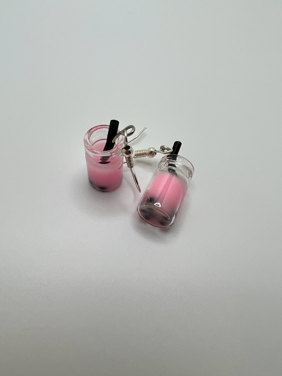 Strawberry-Pink Boba (Bubble Tea) Earrings