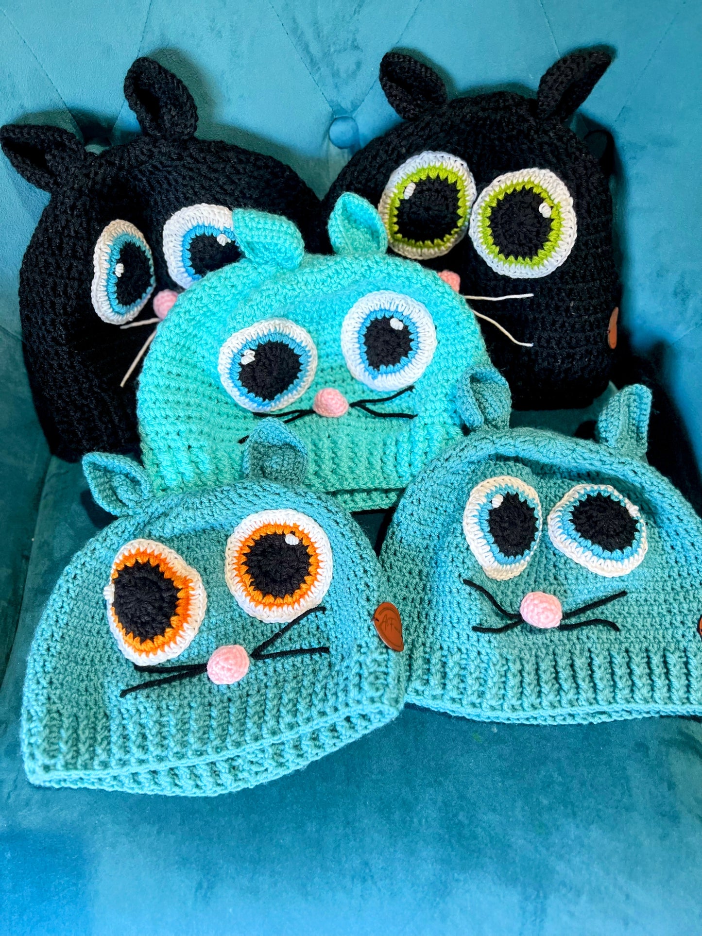 Crochet Cute Cat Hat (5 Different Colors)