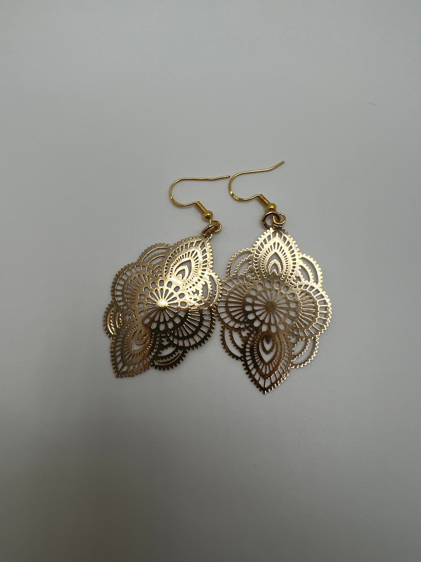 Gold Swirls Design Earrings