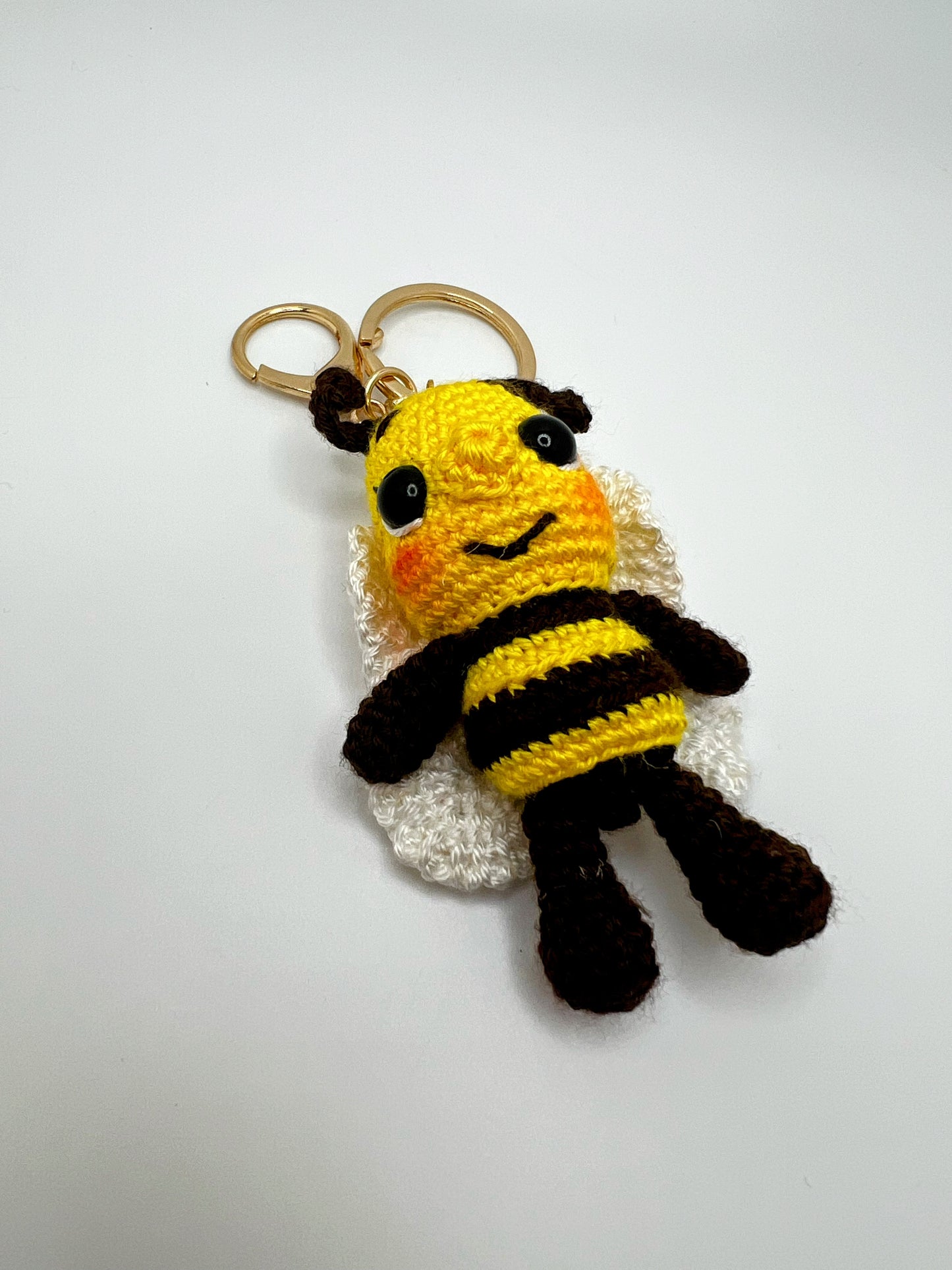 Handmade Cute Bee Keychain – Crochet Knitted Amigurumi Toy