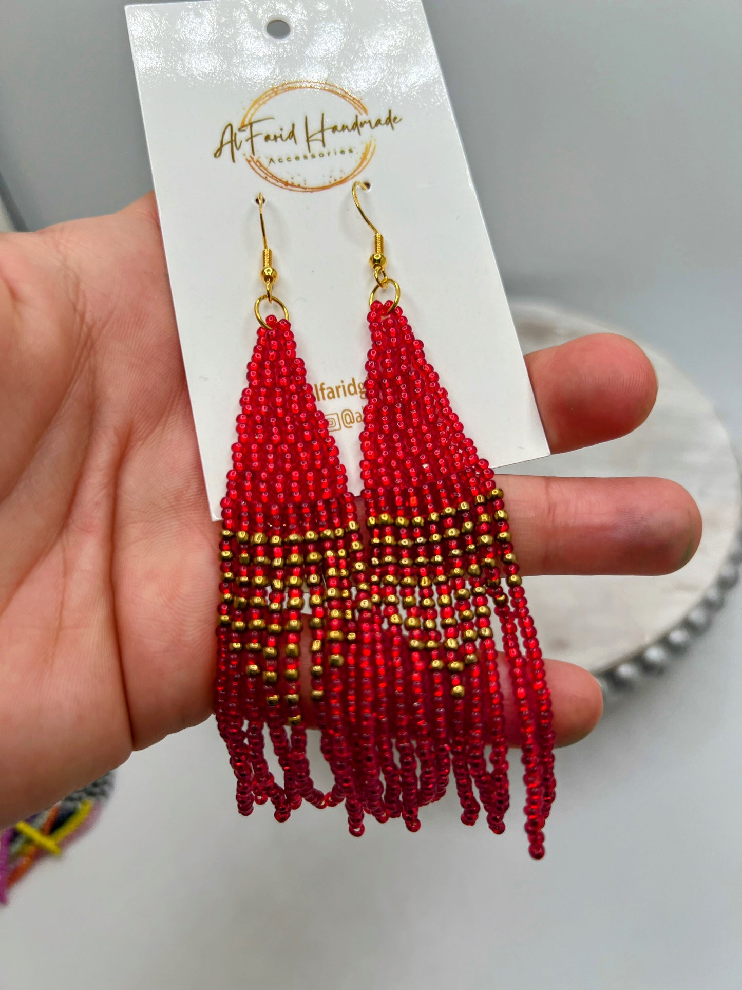 Beaded Dangling Earrings(Different Colors)