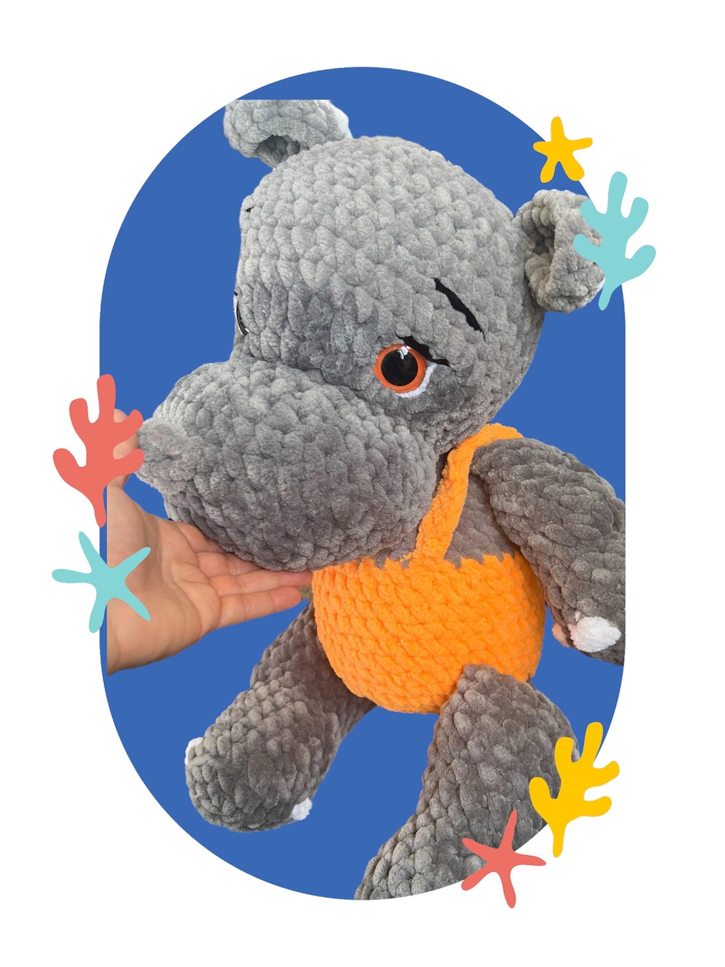 Hippo Plushie Handmade ( 2 Different Shapes)