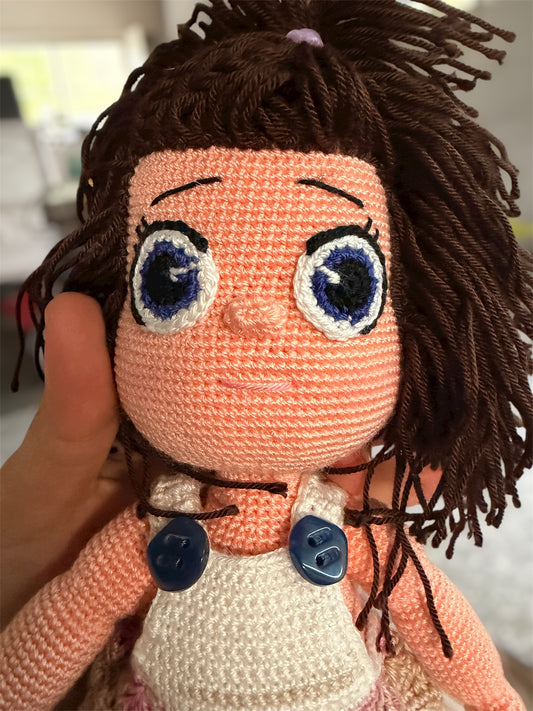 Doll With Long Hair - Crochet Knitted Amigurumi Toy