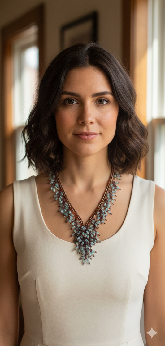 Handmade Beaded Cascade Necklaces - Statement Jewelry (2 Colors available)