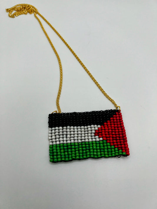 Palestine Flag Beaded Necklace – Handmade Cultural & Solidarity Jewelry