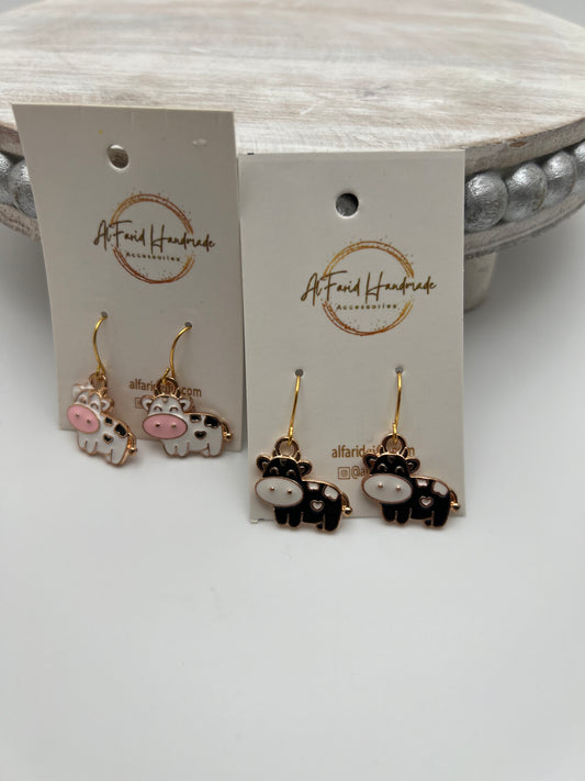 Adorable Handmade Cute Cow Earrings – Fun Animal Jewelry