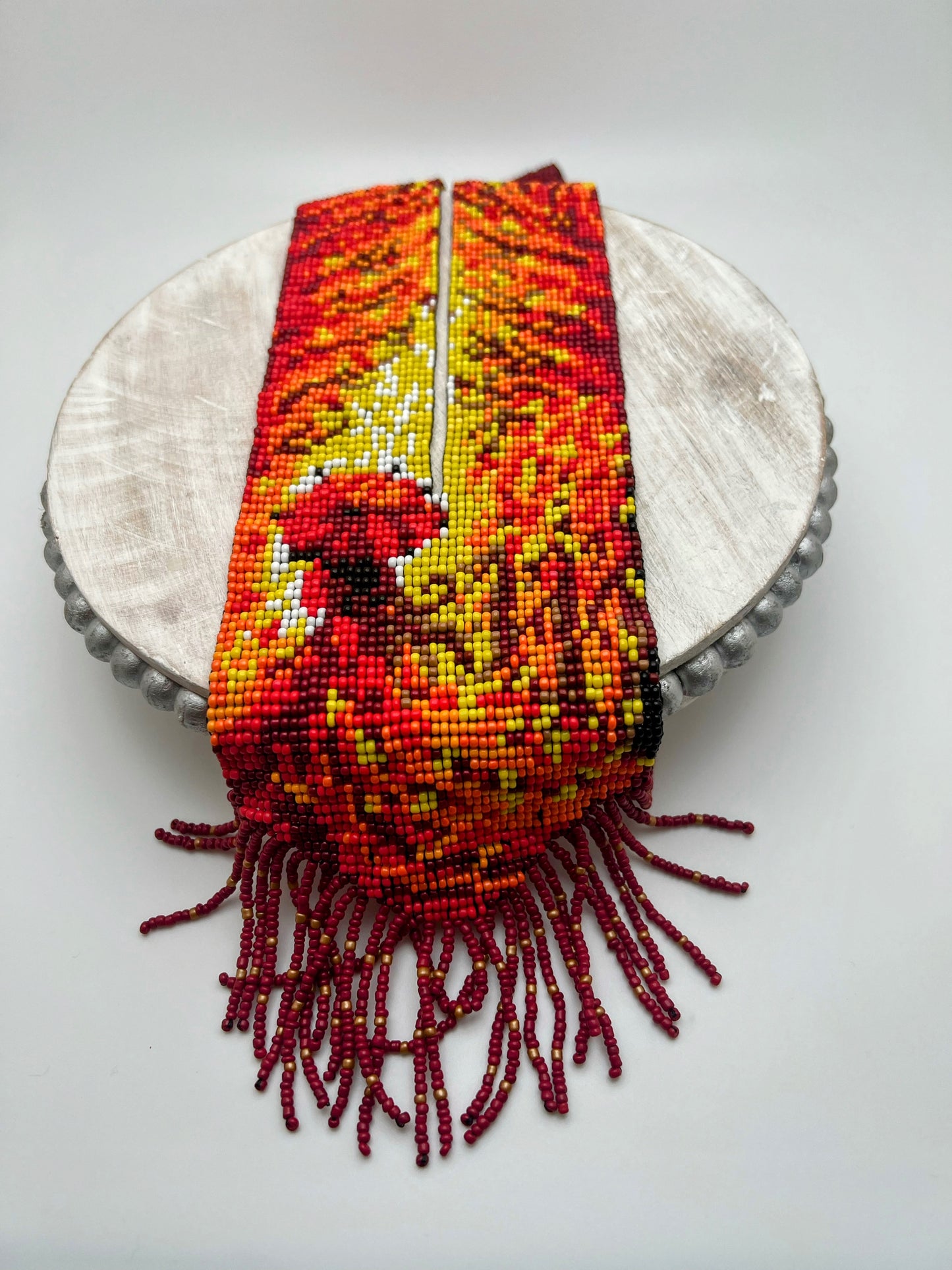 Fall Woman Loom-beaded Necklace