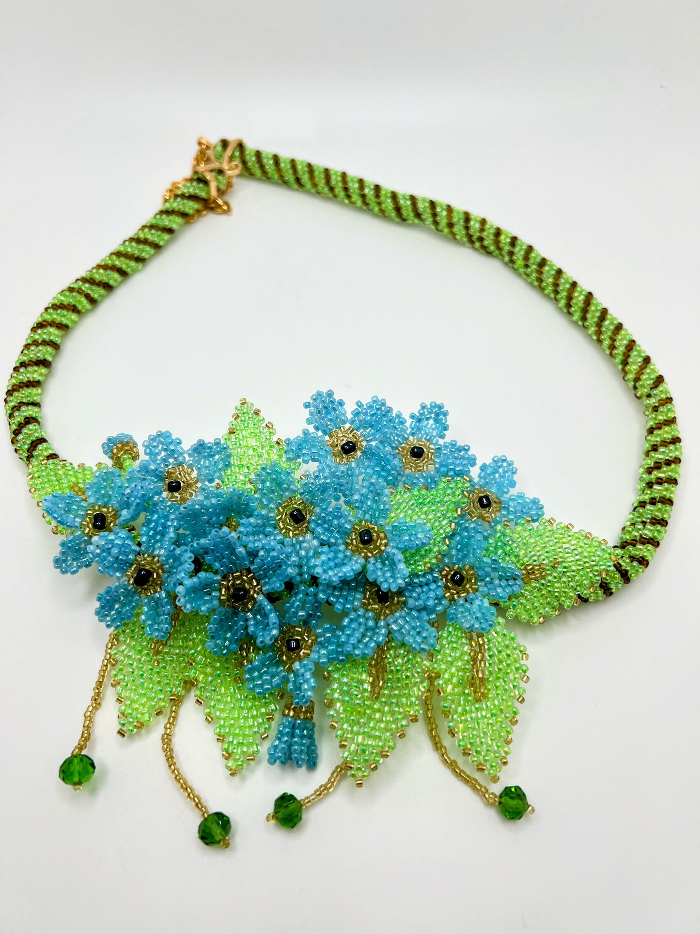 3D Blue Bouquet Necklace