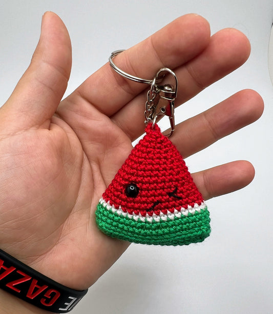 Small Slice Watermelon 🍉 Keychain - Crochet Knitted Amigurumi Toy