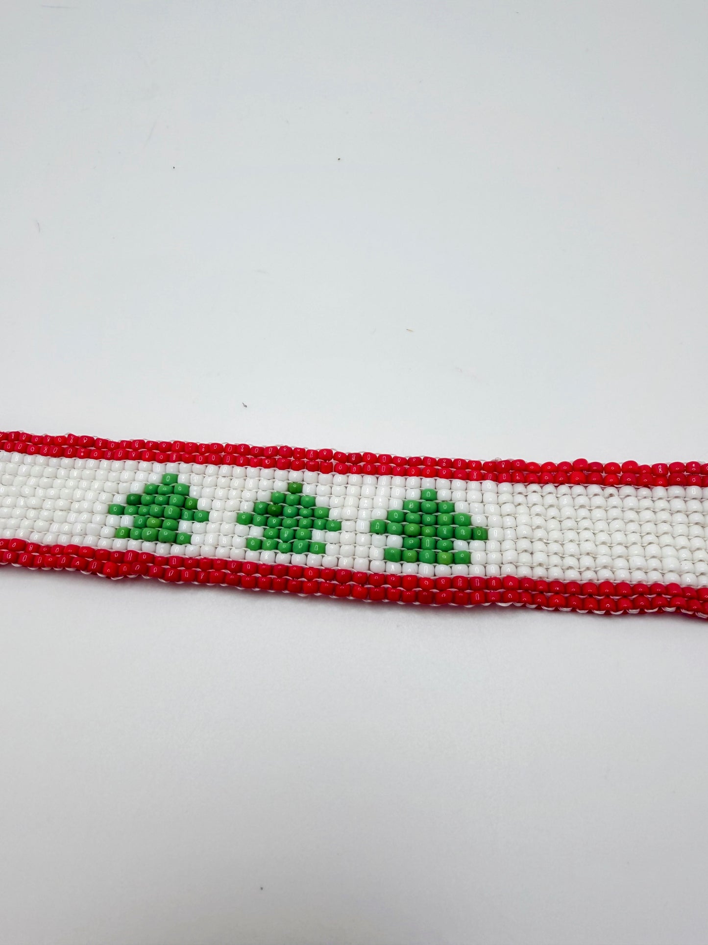 Handmade Lebanon 🇱🇧 Flag Beaded Bracelet – Fun & Cultural Jewelry