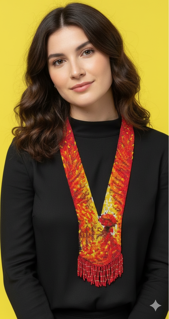 Loom Beaded Necklace – Handmade Geometric Boho Statement Jewelry