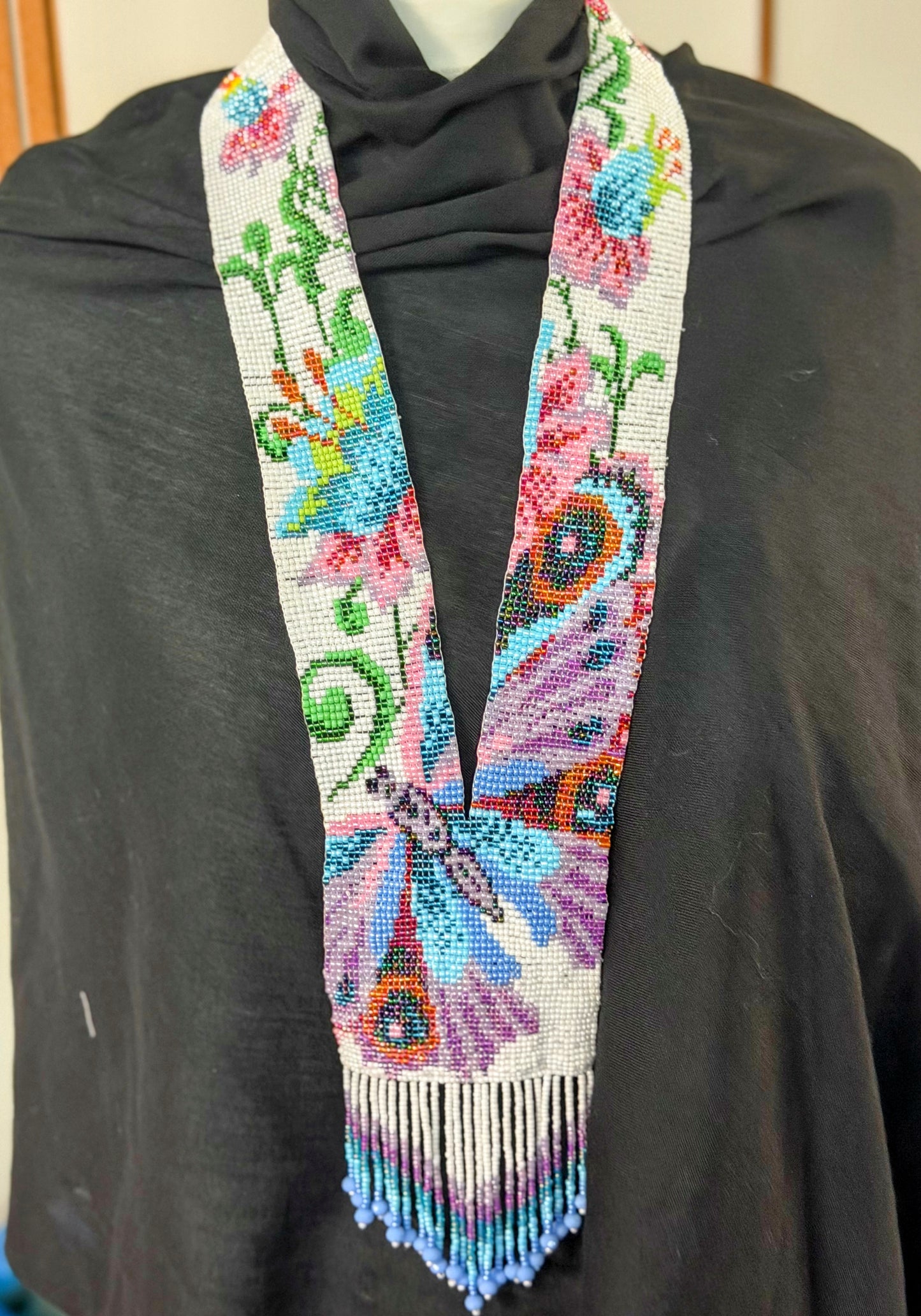 Flower & Butterfly Design Loom Beaded Necklaces