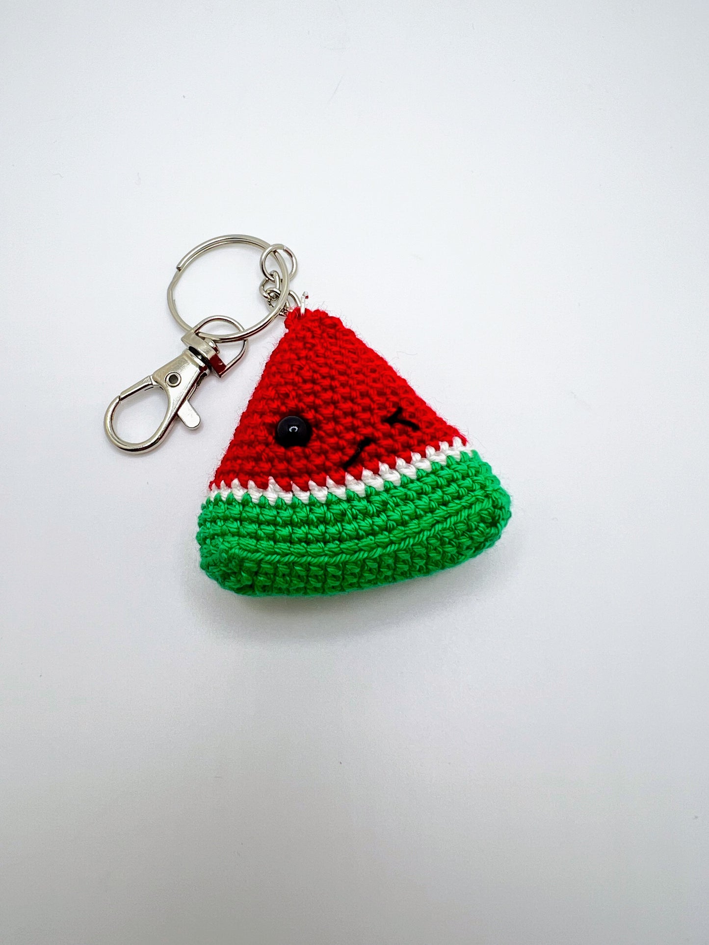 Small Slice Watermelon 🍉 Keychain - Crochet Knitted Amigurumi Toy